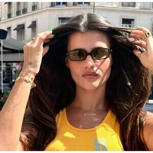 NEW Miu Miu MU11ZSF Regard Black Green Sunglasses $489